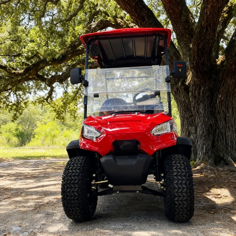 4-Wheel Golf Cart Street Electric Golf Cart 72V Lithium Battery Golf Cart Off-Road Tires Front Bumper Touch Screen Multi - Media