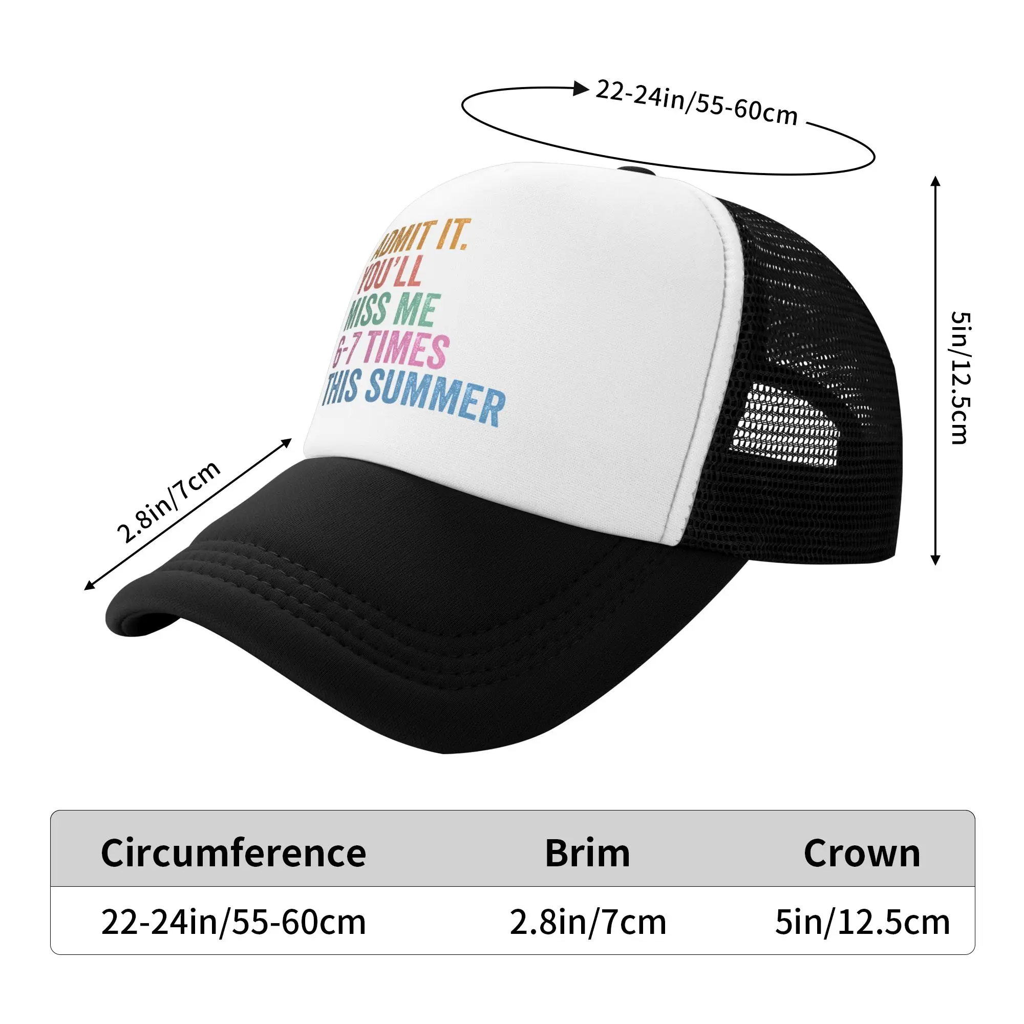 End of School Teacher Admit It You'll Miss Me 67 Last Day Mesh Sun Hats  Women Design Trucker Hat Street Kpop Rock Snapback Cap