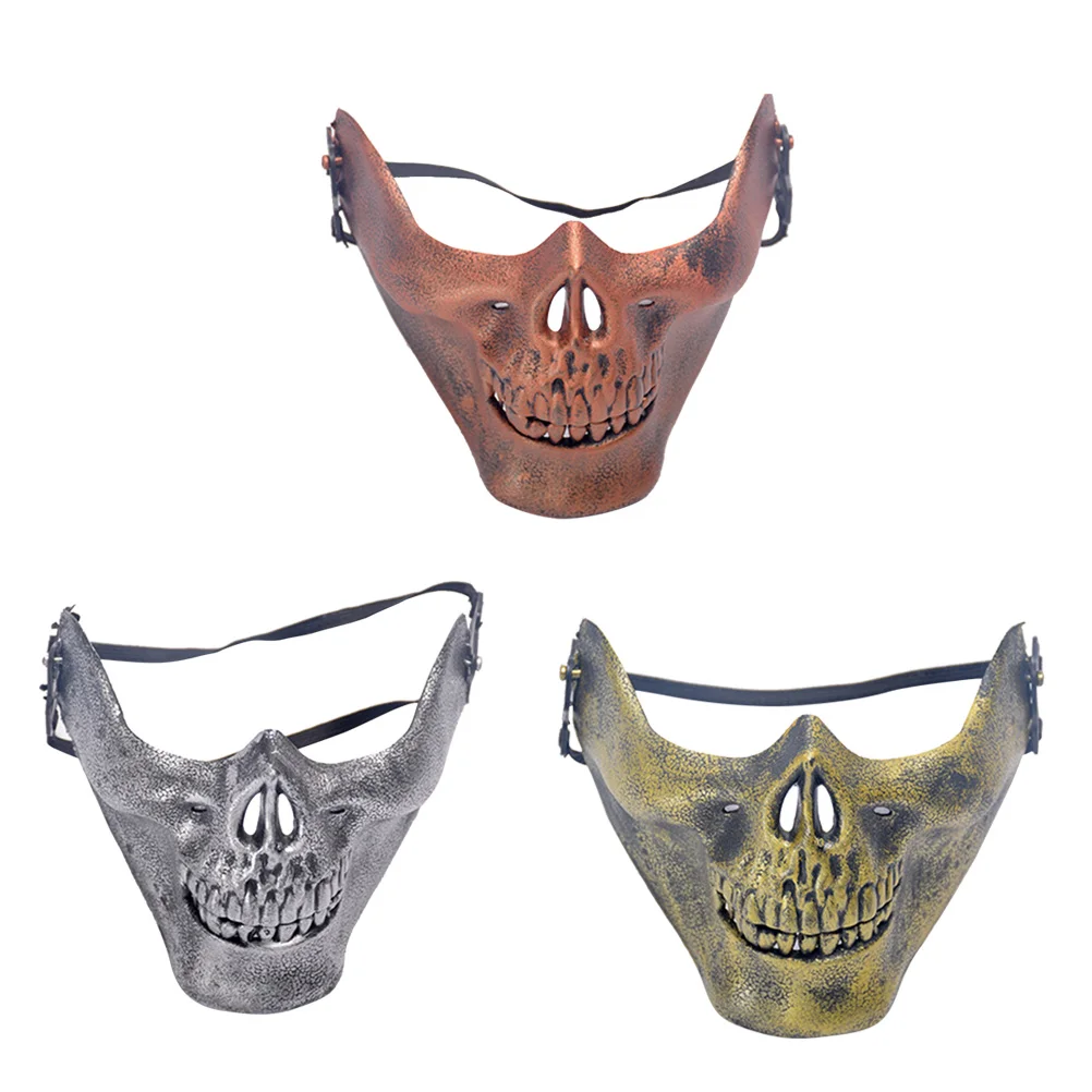 3 Pcs Half Face Masquerade Mask Skull Halloween Costumes The LED Miss Man