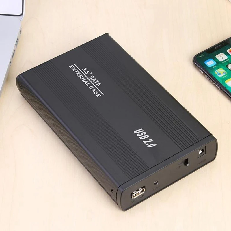 HDD Case 3.5-Inch USB 2.0 To SATA Aluminum Alloy Mobile Hard Disk Box Notebook Desktop External HDD Case