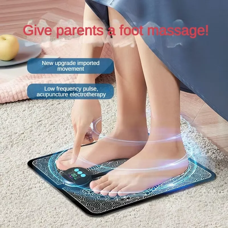 Electric EMS Foot Massager Pad Electrical Muscle Stimulation Foot Massager USB Charging Portable Foldable Massage Mat