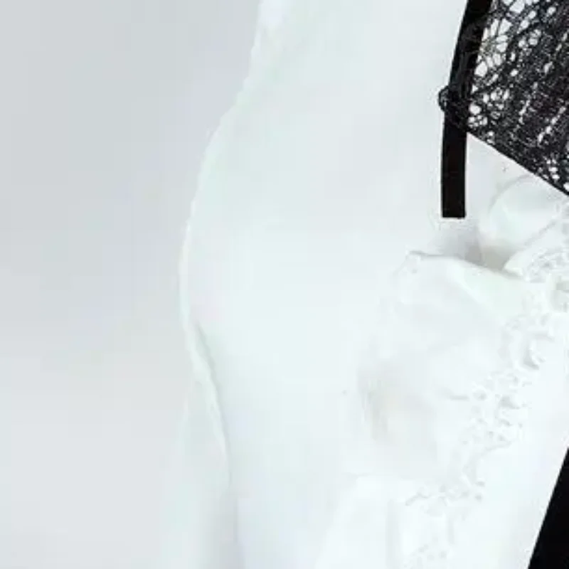 Fashion Black Lace Ribbon Bow Tie Pearl Pendant Brooch Women Shirt Collar Clothes Necktie Decoration Accessories