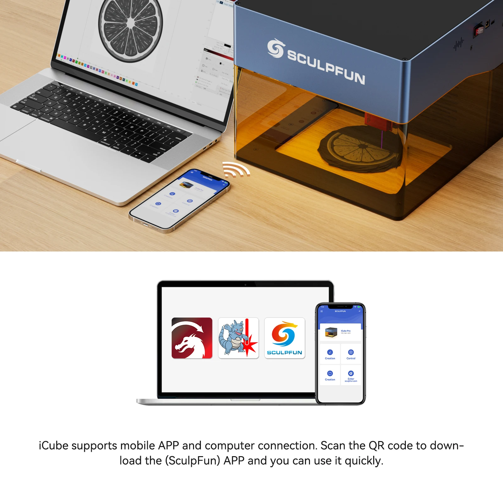 彫刻楽しい-icube pro max 10wスモークフィルター付きレーザー彫刻機 