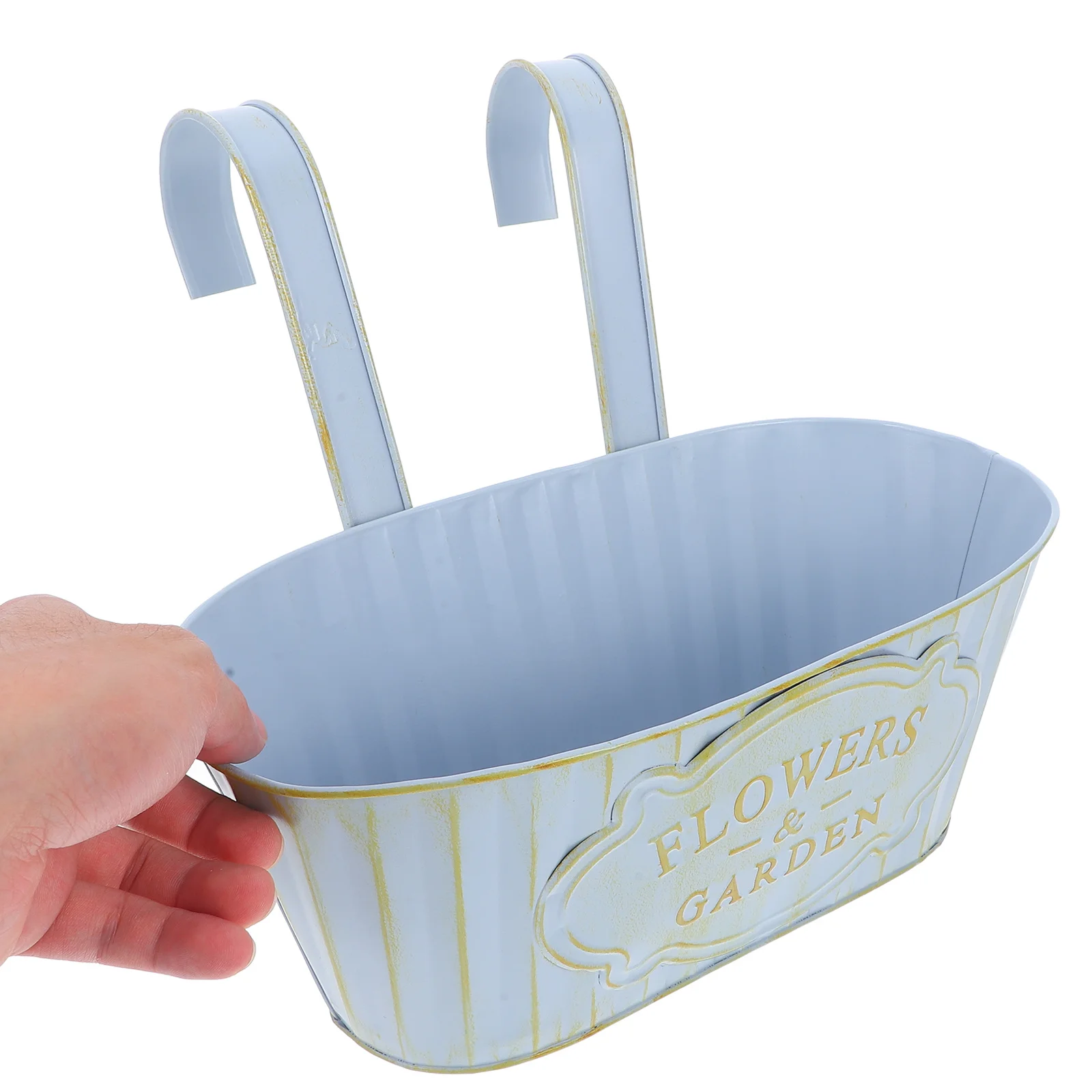 

Wall Mounted Flower Pot Iron Hanging Planter Box For Garden Balcony Fence Patio Outdoor Plant Container Decorative Metal Bucket