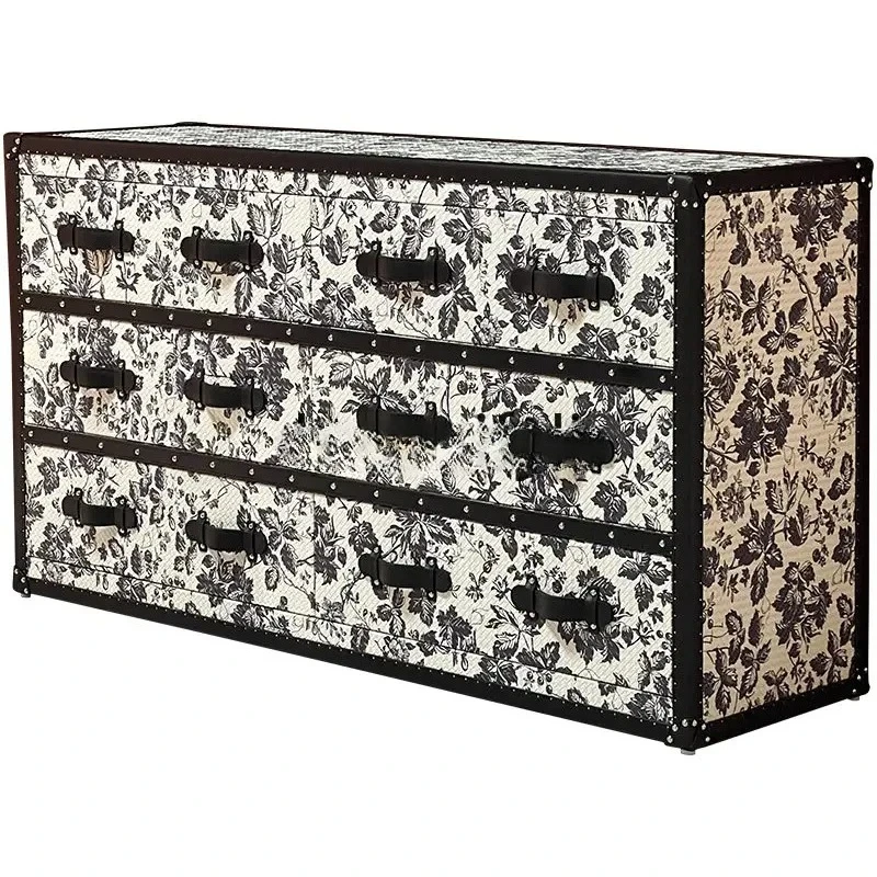 

Французский ретро старый цветок боковой шкаф средний антикварный шкафчик вход шесть сундука