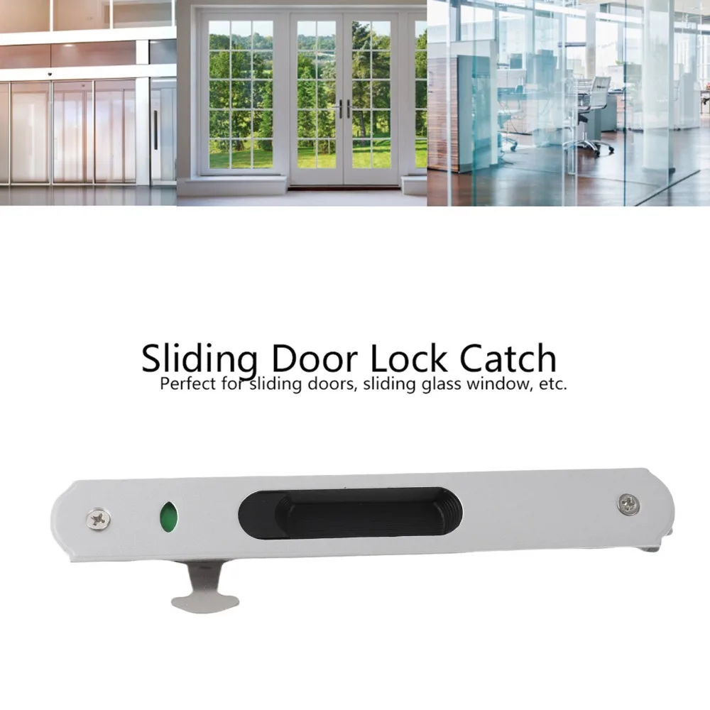 Modern Flush Mount Sliding Door Lock Keyed Lock Stainless steel Door Lock Catch Mortise Lock Handle Sliding Patio Doors