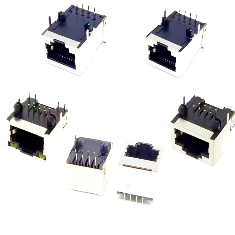 10PCS All Copper RJ45 56 With Light Socket Network Socket 8P8C With Shielded Socket