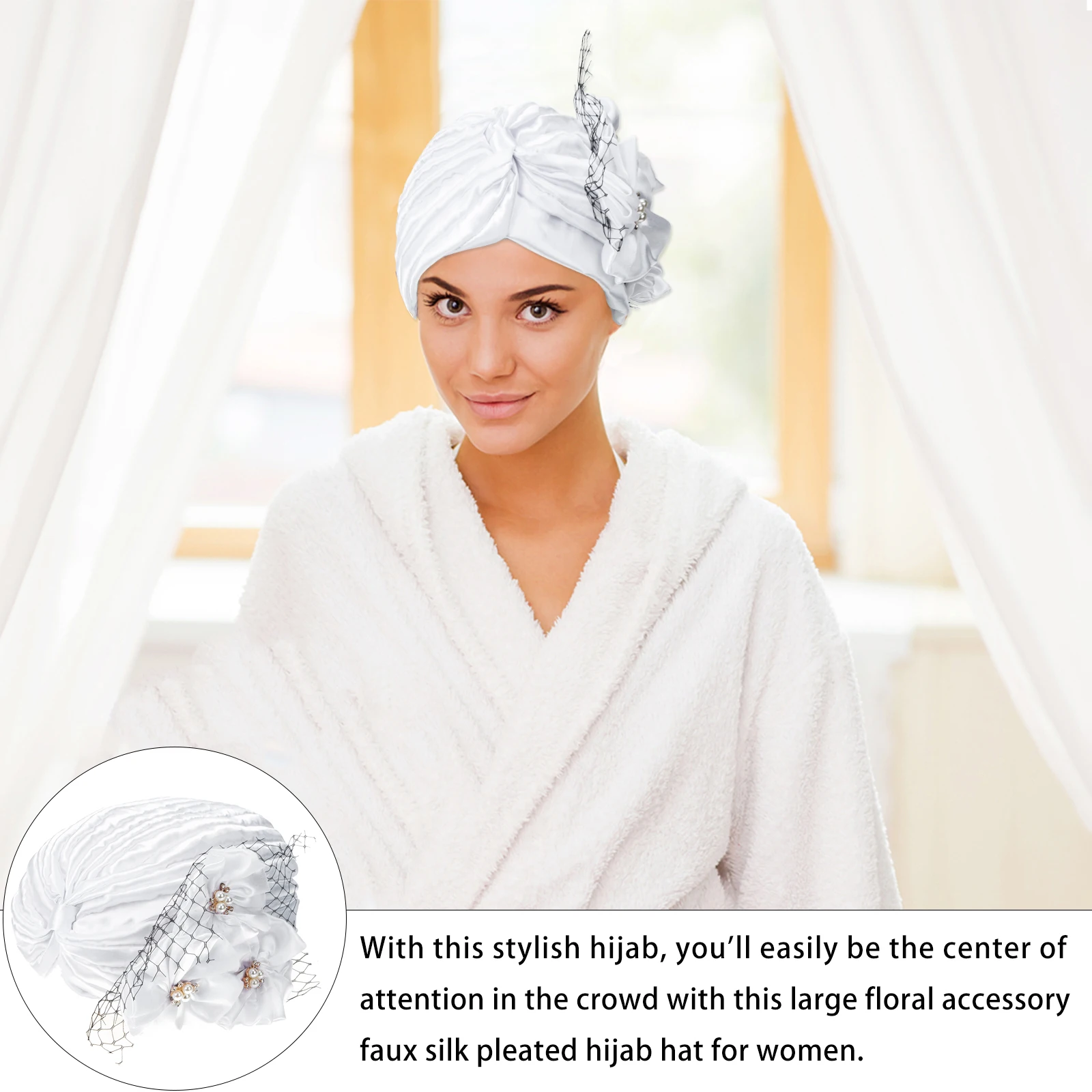 

Satin Hat Women Turbans Fashionable Warm Accessory Indoors Outdoors Prevent Hair Sleep Practical Supply