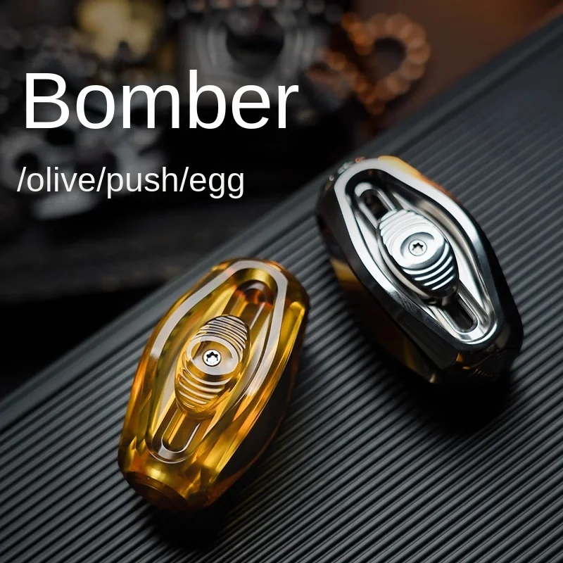 

MUYl Bombardier Push Egg Mechanical Structure Olive Push Metal Edc Fidget Spinner Decompression Small Toy