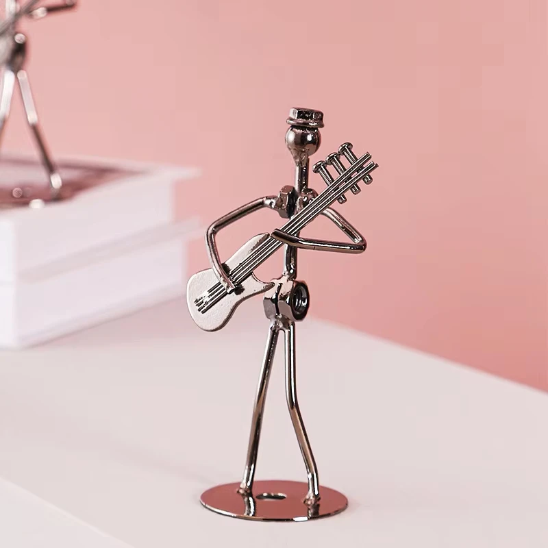 Retro Ironwork Band Ornament Metal Electroplating Mini Music Minimalist Guitar Violin Decoration Handicraft Classical Gift 2026
