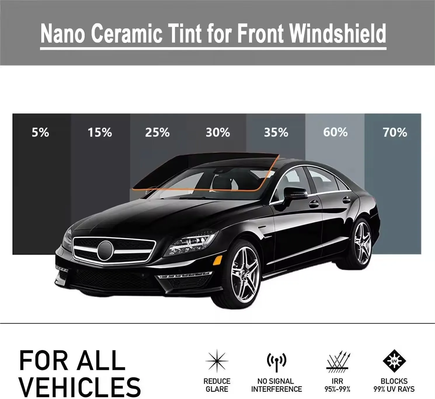 50cmX152cm Nano Ceramic Film UV99% Anti-glare UV Protection High Quality Solar Car Window Tint Film