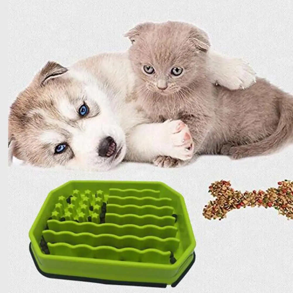 Hexagonal Design Dog Bowl Slow Feeder Dog Bowls for Small Medium Breed Non-slip Pet Puzzle Feeder to Prevent Bloat