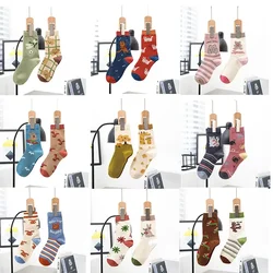 AB version cartoon long tube cotton socks, fashionable and cute Korean version street INS style college student sports socks