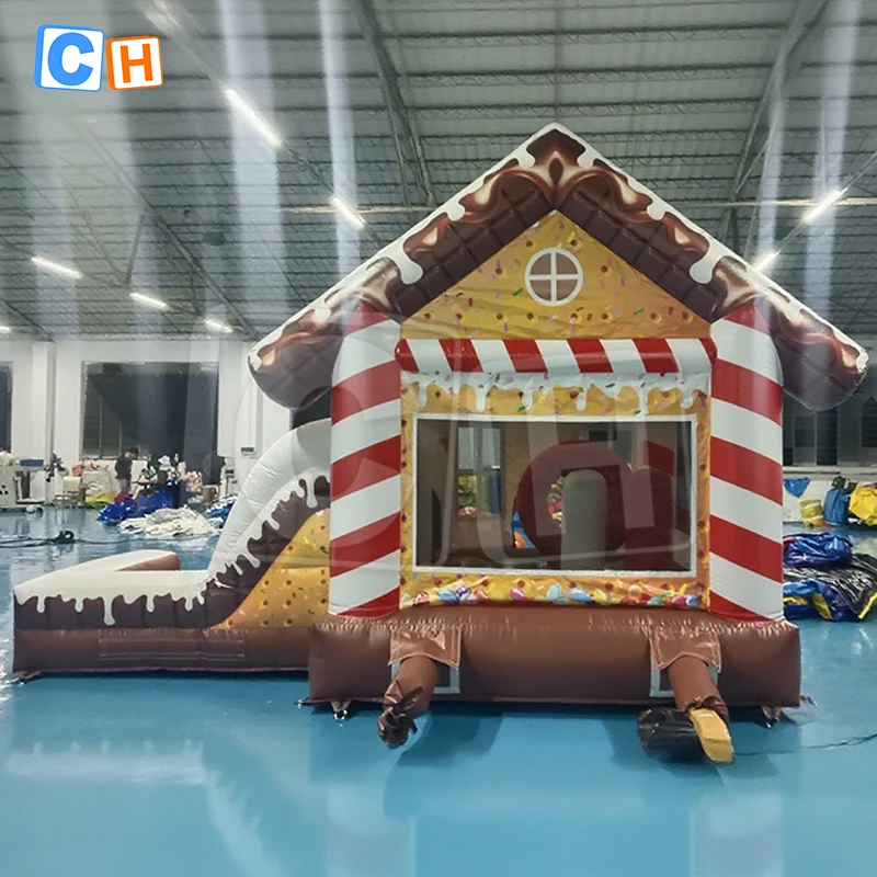 Picture 4: Inflatable PVC Commercial Gingerbread Bounce House Combo Christmas Bouncy Castle With Slide Inflatable Bouncers for Party