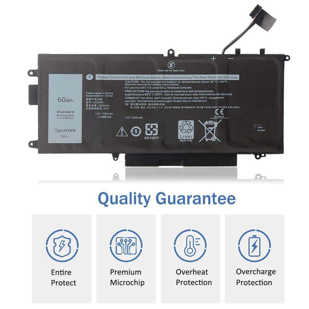 ETESBAY K5XWW 노트북 배터리 Dell Latitude 13 7389 7390 2-in-1 및 5289 2-in-1 시리즈 노트북 6CYH6 71TG4 725KY J0PGR 60Wh