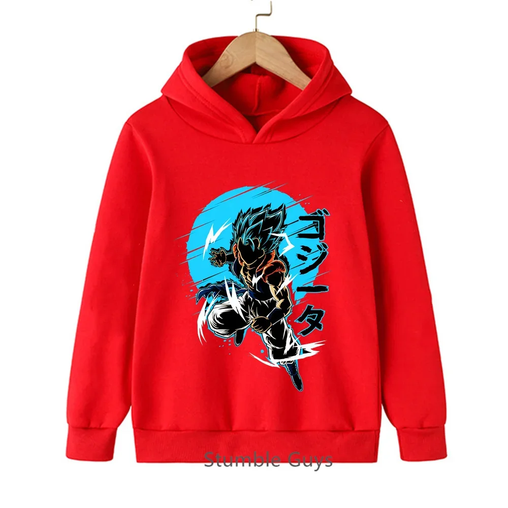Dragon Ball Gogeta Super Saiyan  Text Print Hoodie Kids Boys Girls Pullover Hooded Sweatshirt Anime Children Streetwear Tops