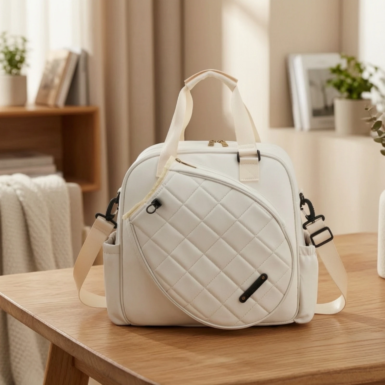 Racket Bag Structured Tennis Bag Lightweight Padded for Commuters, Sports Practice