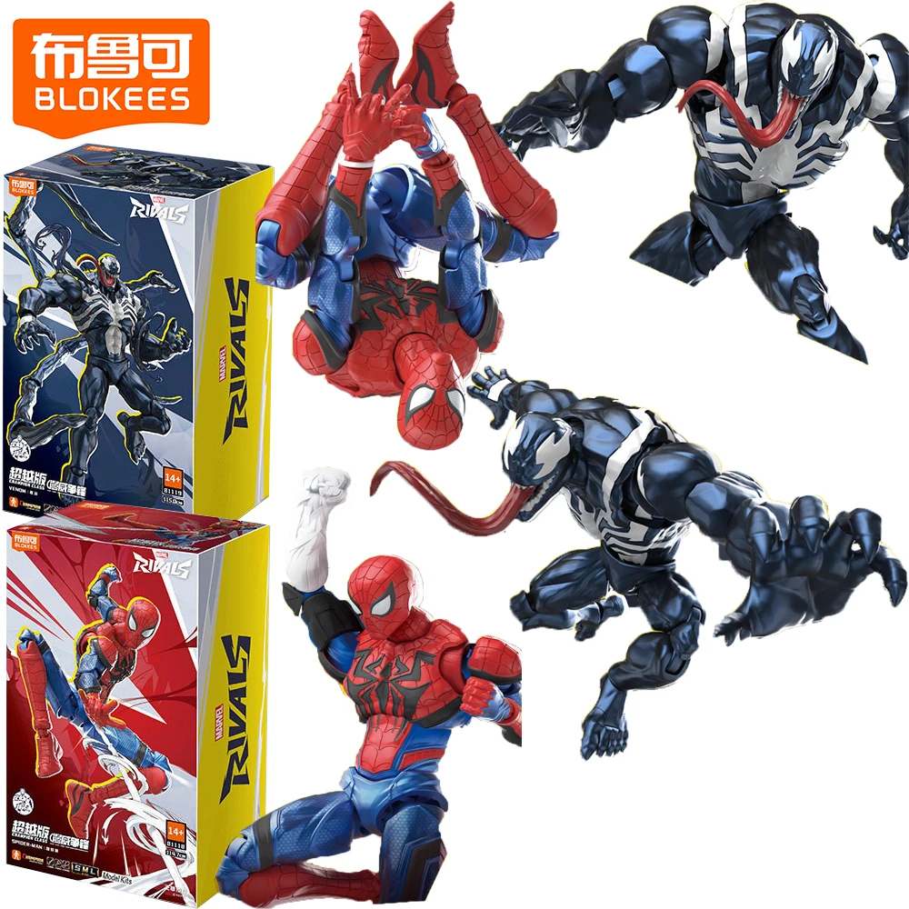 

Blokees Original Marvel Champion Class Action Figures Venom Spider-man Premium Movable Model Collectible Wonderful Holiday Gift