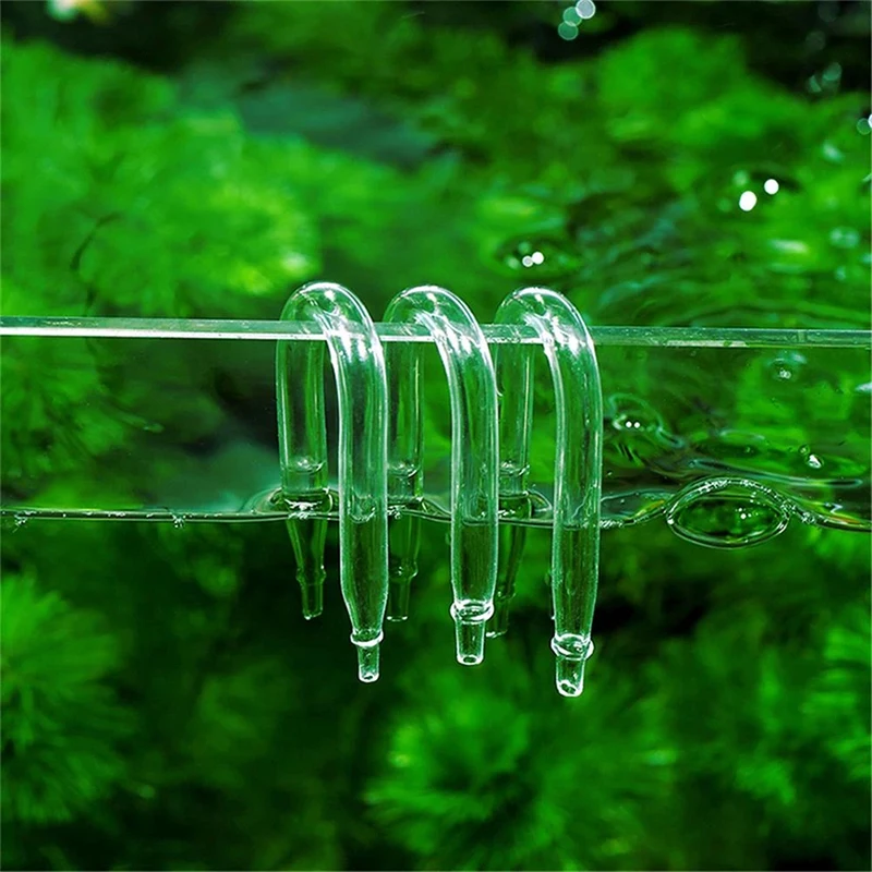 1Pc Transparent Glass Aquarium U Shaped Air Pipe Fish Tank Co2 Oxygen Tube Check Valve For Co2 Diffuser Air Pump Accessories