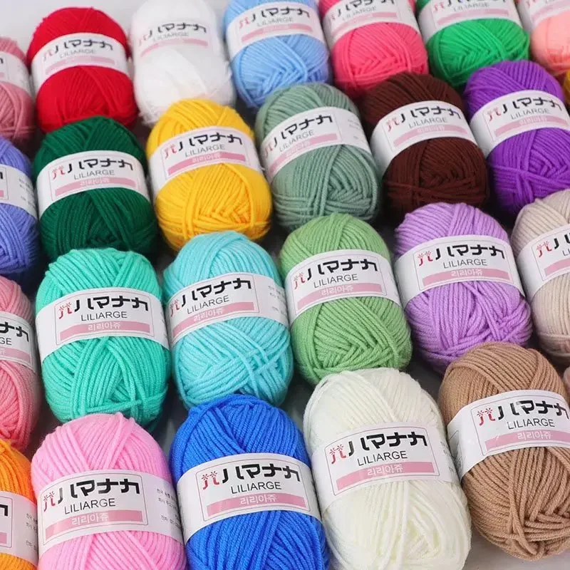 25g/ball Doll Milk Cotton, 4-strand Baby Knitted Yarn, Soft Children\'s Yarn, Crochet Wool Yarn DIY Sweater Gloves Scarf Thread