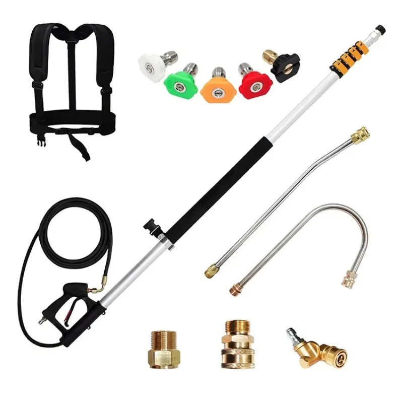 6M Extension Pole High Pressure Water Gun Telescopic Pole Four Sections Cleaner for Exterior Wall Cleaning