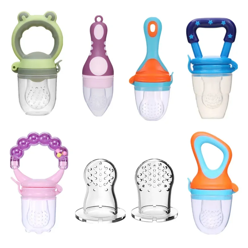 1Set Pacifier Fresh Food Nibbler Fruit Feeder Nipples for Baby Infant Pacifier Feeder Nipple Silicone Teat Pacifier Bottles