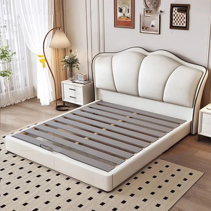 Luxury Queen Kids Double Bed Modern Whitr Drawers Twin Frame Double Bed Headboard Girl Cama Matrimonio Furniture For Bedroom