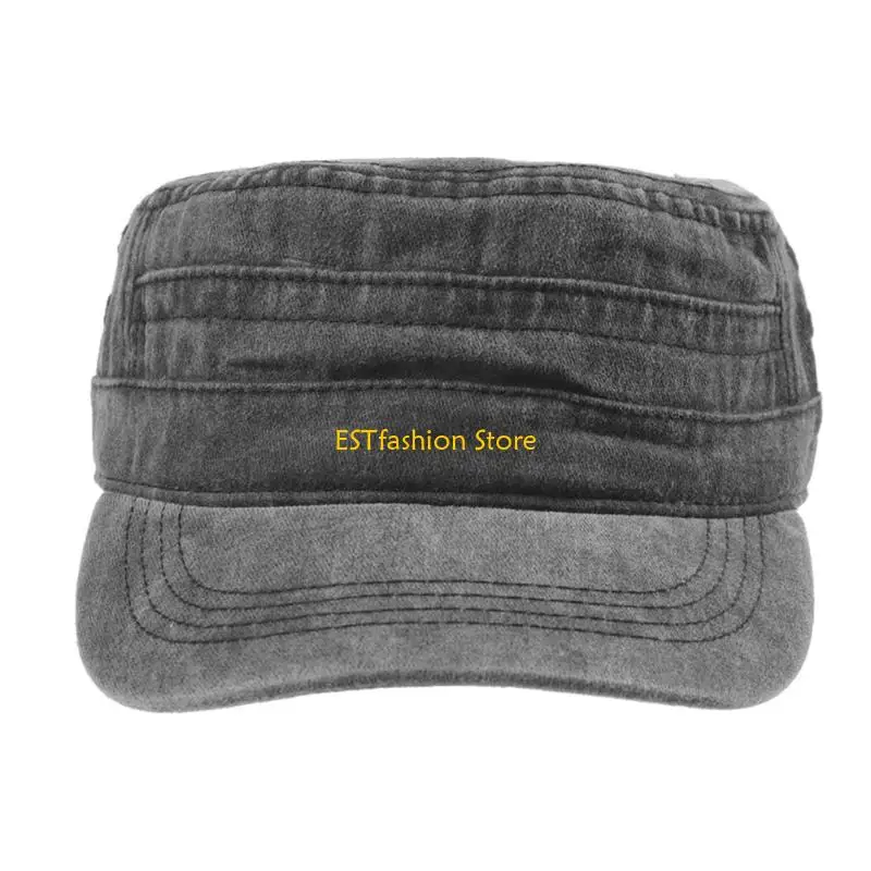 Y5GC Comfortable Baseball Cap Distressed Wash Cotton Flat Truckers Hat for Adult Men Outdoor Activity Casual Wear
