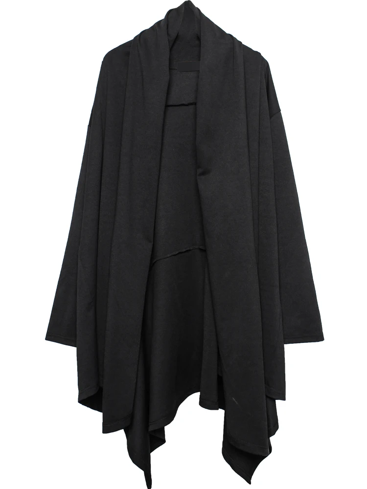 Dark Yamamoto Style Mid-Length Clothes Woman Personality Gothic Hooded Cloak Spring and Autumn Cardigan Cloak Men's Coat