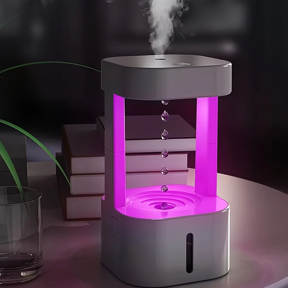 Humidificateur à brume fraîche avec interrupteur tactile, veilleuse LED, éclairage d'ambiance de bureau, adapté pour chambre à coucher, salon, bureau, 1 pièce