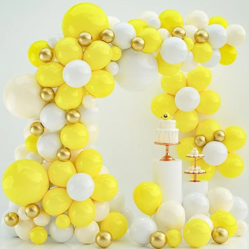 

Yellow White Balloon Garland Arch Kit Wedding Birthday Party Decor Kids Baloon Sunflower Globos Metallic Gold Latex Ballon