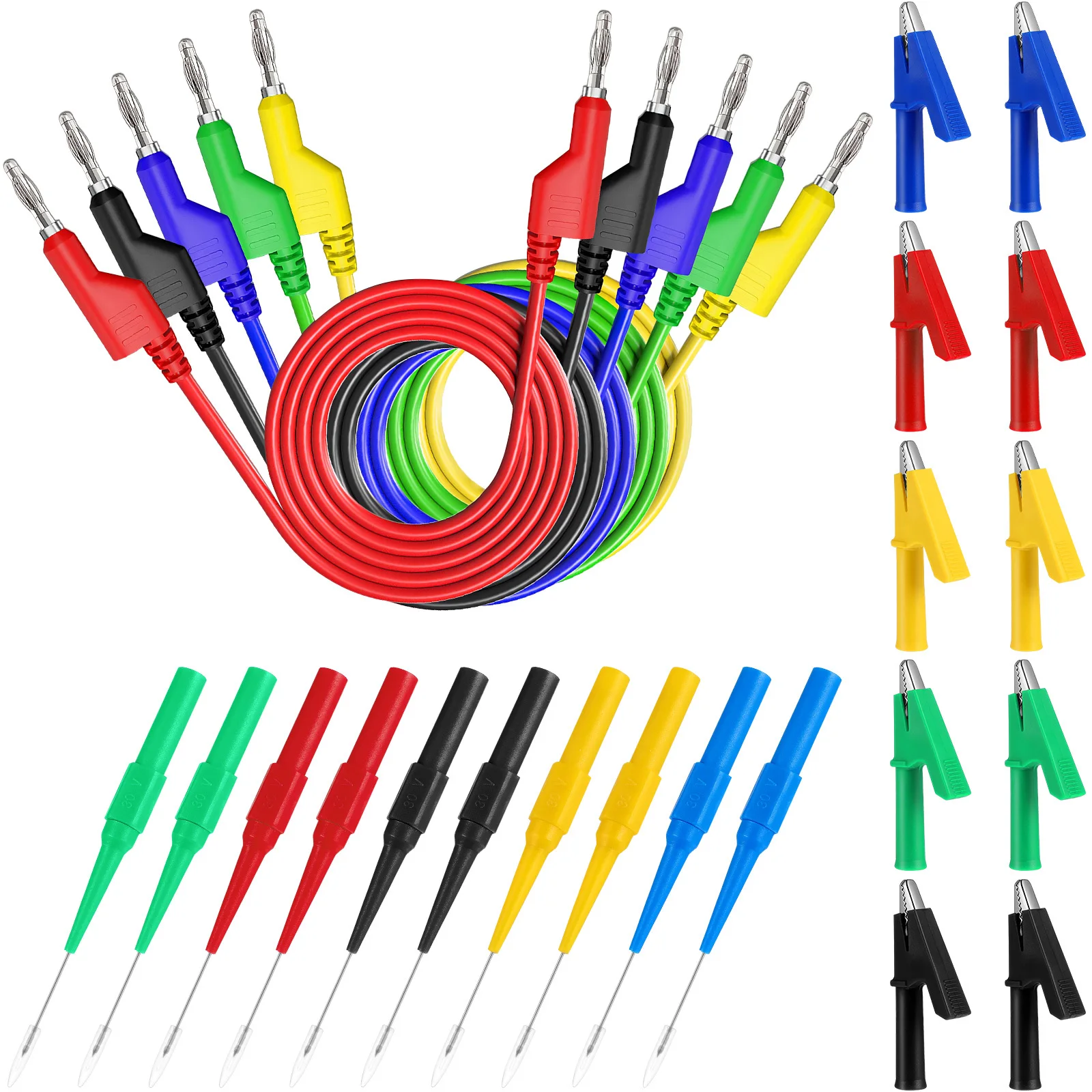 

1 set 1 Set Test Leads Clips Probes Kit For Multimeters Electrical Testing Equipment Alligator Clips Banana Plug Test Leads Set