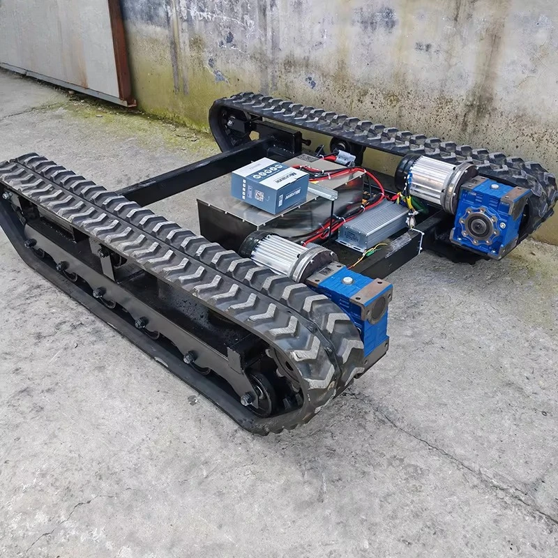 1 ton 2 ton small crawler all-terrain mobile platform mixed rubber steel crawler chassis