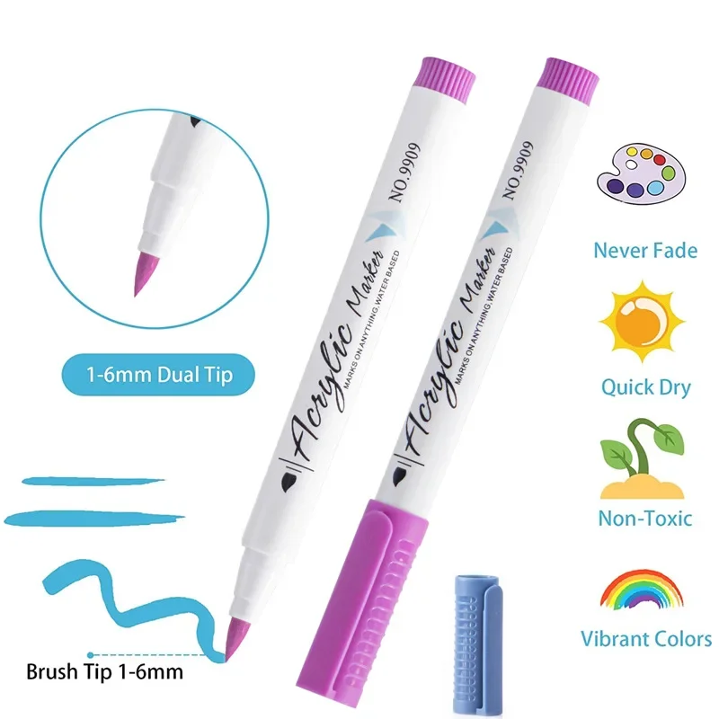 12/24/36Colors/set marker pen Paint Art Marker Soft Tip Pen for Children Applicable to Stone  Ceramic Glass Wood Fabric Painting