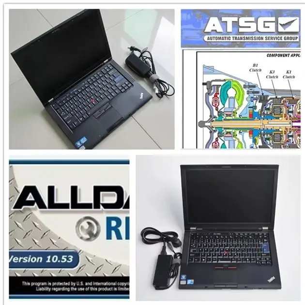 

3 установленных программного обеспечения 1 ТБ Hdd Alldata 10.53 ATSG M 90% новый ноутбук T410 i5 4g для всех автомобилей и грузовых данных диагностический компьютер