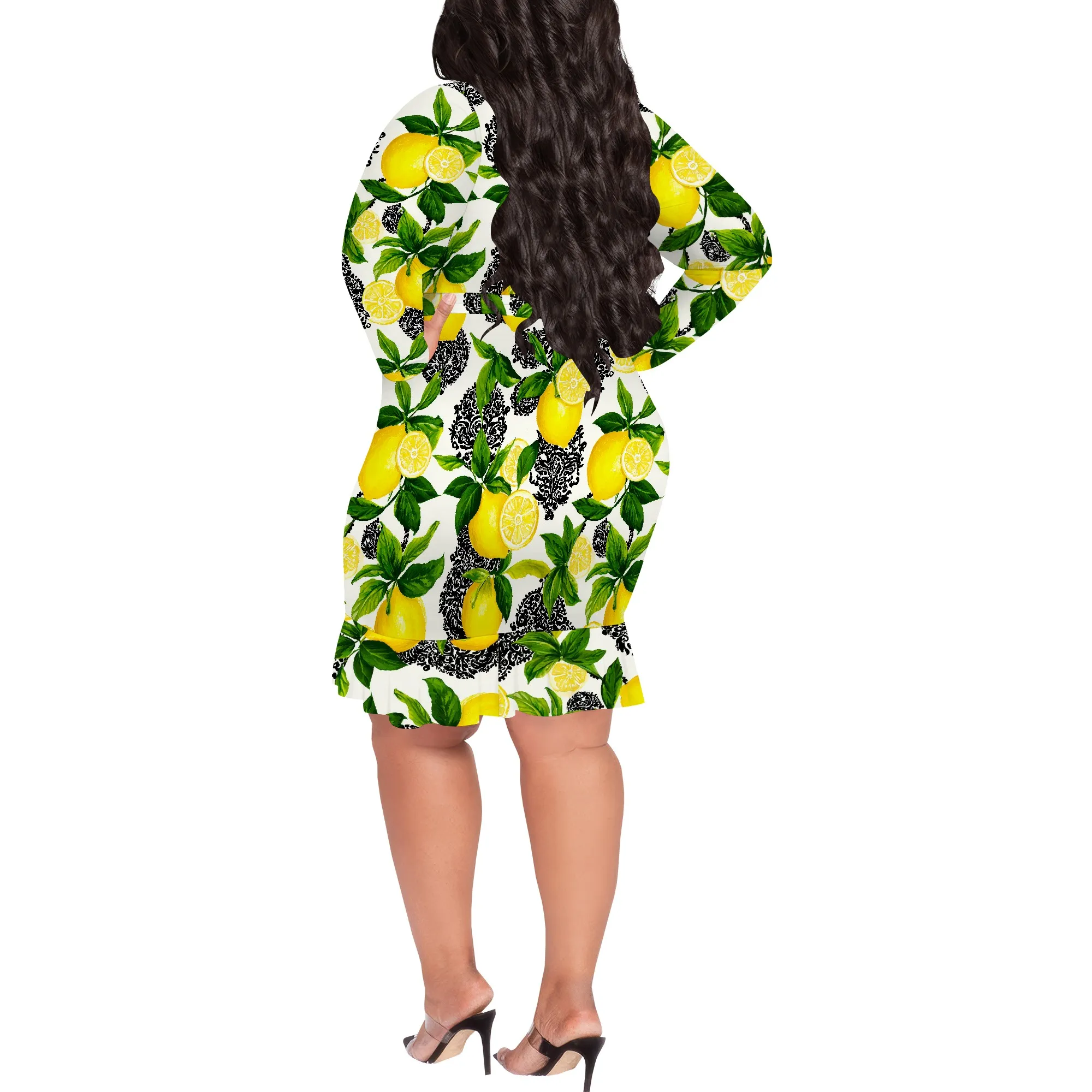 ชุดเดรส Sundress ลายดอกไม้คอวีเซ็กซี่ของผู้หญิง