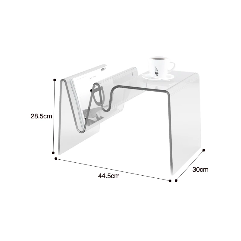 Sofá Acrílico Criativo Pequeno Side Coffee Table, Mobiliário De Biblioteca, Estantes De Armazenamento De Sala De Estar, Mesas De Chá Transparente