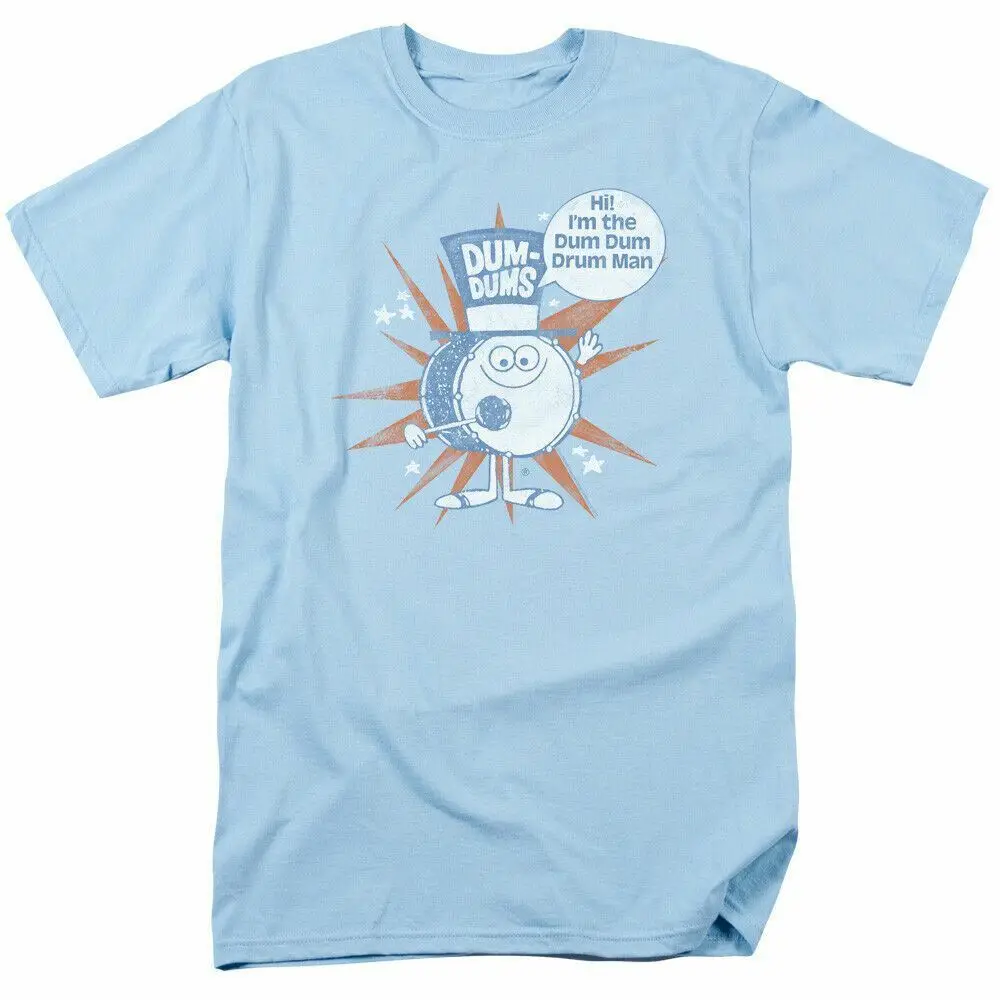 Dum-Dums Drum Man T Shirt Mens Licensed Sucker Lollipop Candy Light Blue