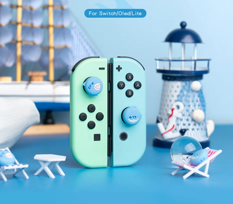 New Donut Robot Shark Duck Soft Thumb Stick Grip Cap Protective Cover For Switch Oled NS Lite Joy-con Controller Thumbstick Case