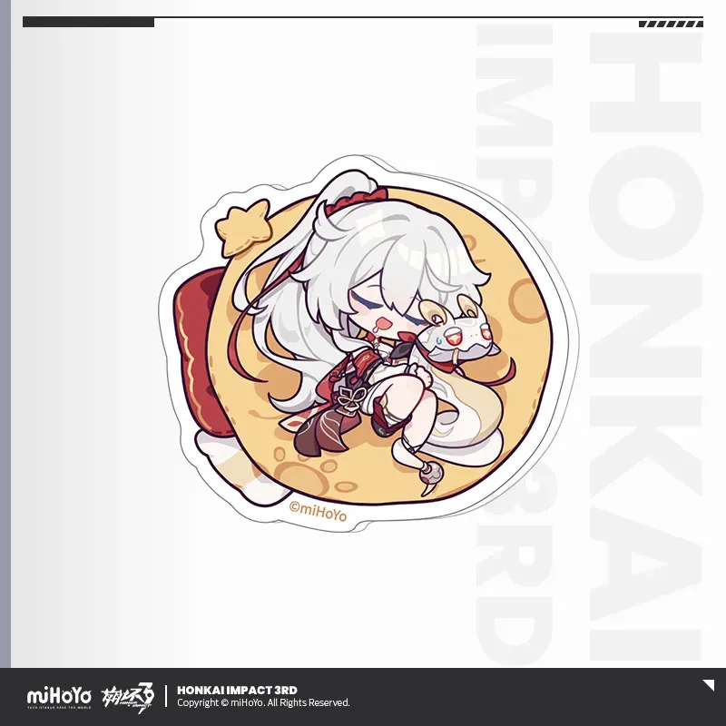miHoYo Gioco Ufficiale Honkai Impact 3rd Kiana Badge Q versione Adesivo per Frigorifero PET Carta Colorata Anime Prop Cosplay Regalo di Natale
