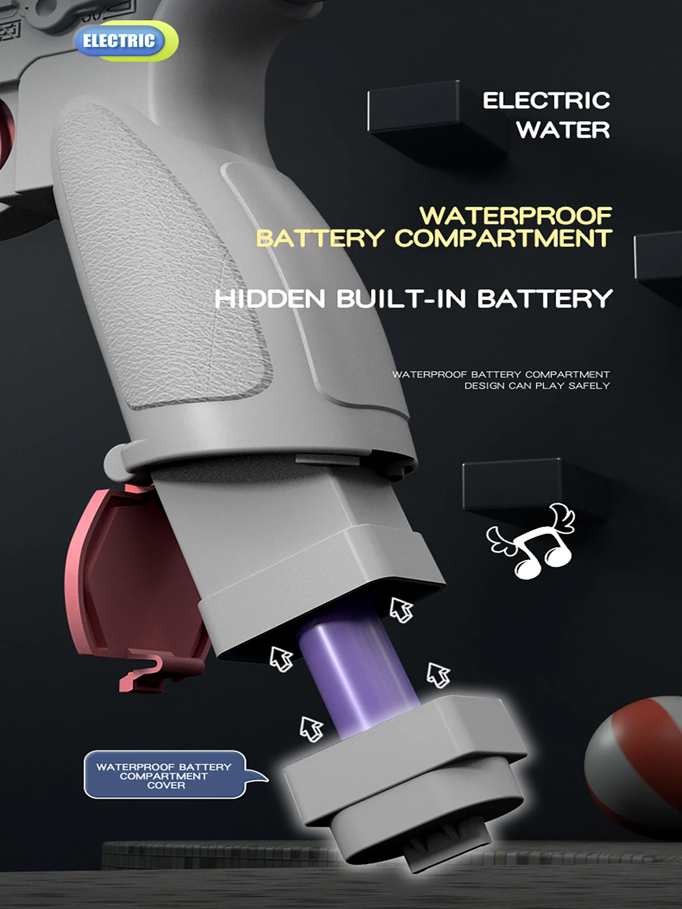 Pistola ad acqua elettrica Pistola ad acqua con portata fino a 32 piedi, giocattoli per feste in piscina estiva all'aperto, regalo per bambini