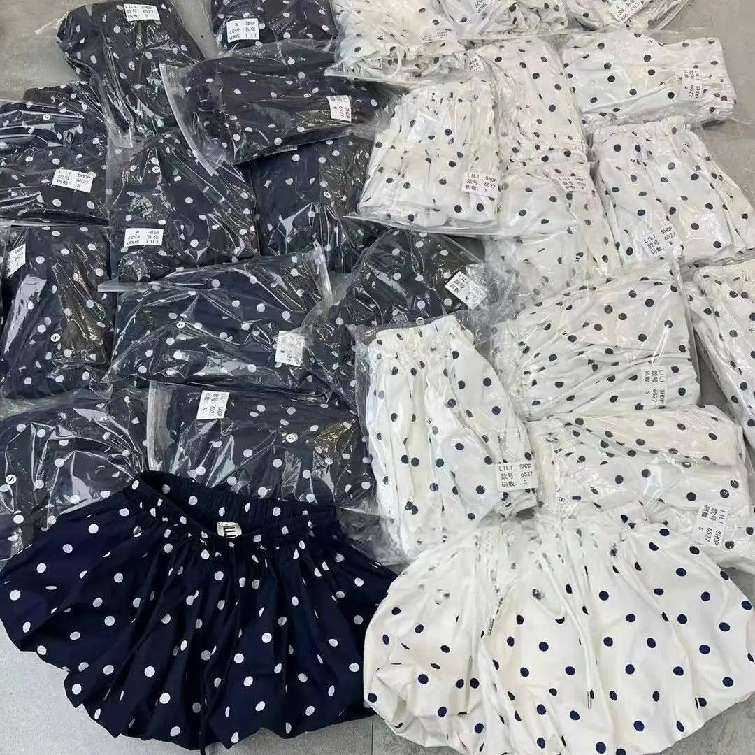 Women 2026 Polka Dot Bubble Mini Skirt Elastic Drawstring Waist Ruffled Hem Puff Short Skirt Korean Fashion Casual Skirts