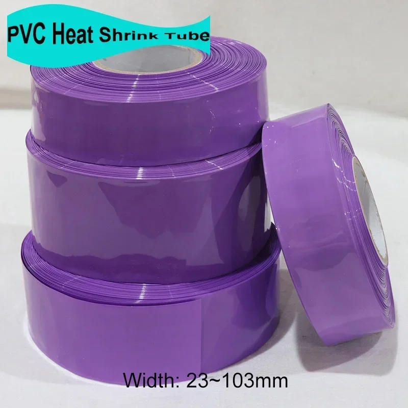 

2/5/10/20M Purple PVC Heat Shrink Tubes Wrap 23~103mm Insulated Cable Sleeve Heat-shrinkable Sheath For Batteries Pack 18650