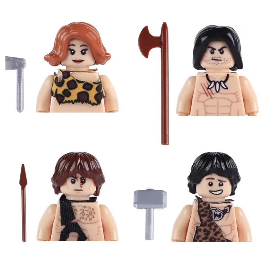 Indiana Jones ‌ Bloques de Construcción Aborígenes, Mini Figuras de Acción, Juguetes de Ladrillos