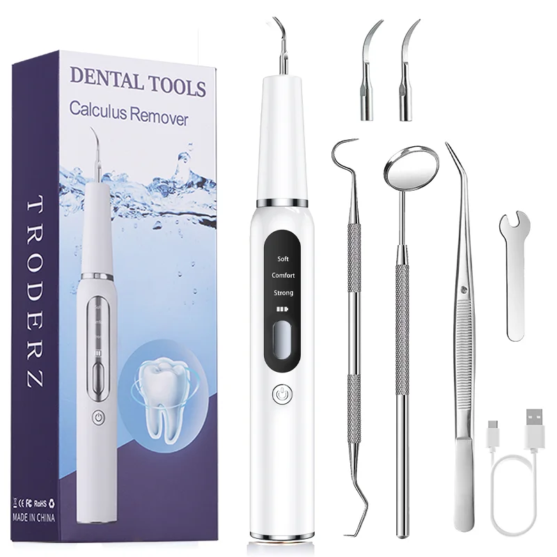 Ultrasonic Dental Scaler For Teeth Tartar Stain Tooth Calculus Remover Electric Sonic Teeth Plaque Cleaner Dental Stone Removal