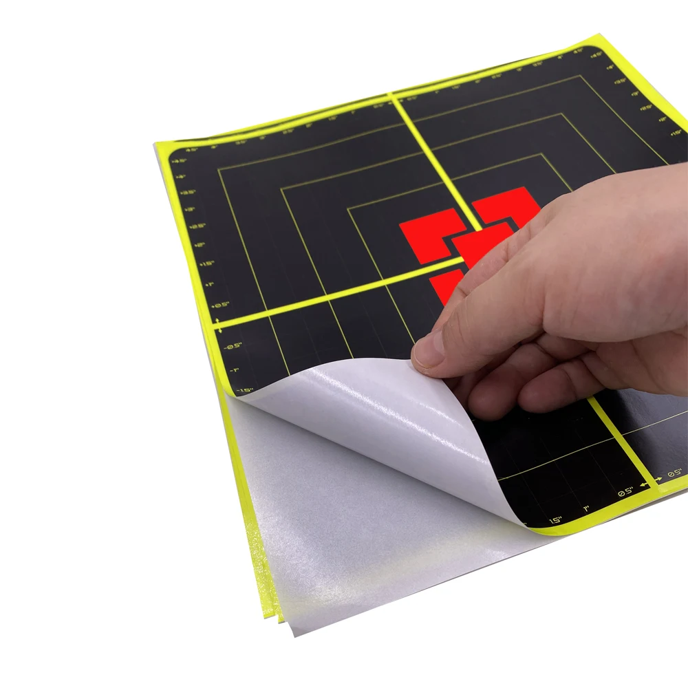 Sight-in Assist REAL Color-impact Sticker Targets 10 Counts per Pack 10 Inch @Side Length Half Inch Grids