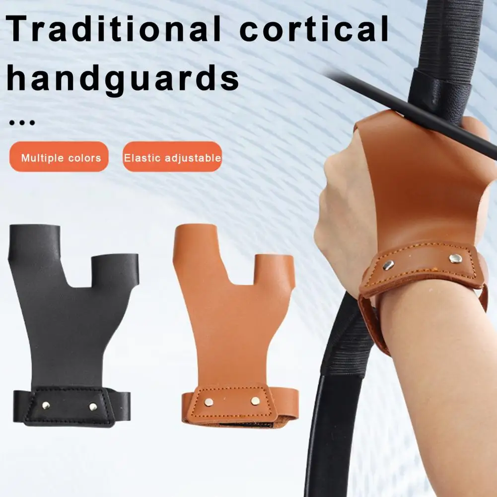 

Bow Arrow Guard Faux Leather Archery Shoot Glove Hand Guard for Youth Adults Finger Protector for Traditional Recurve Bow