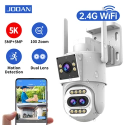 JOOAN 5K WiFi kamera IP z 3 obiektywami z dwoma ekranami na zewnątrz z 10-krotnym zoomem kamera PTZ śledząca ochronny zabezpieczający kamera monitorująca CCTV