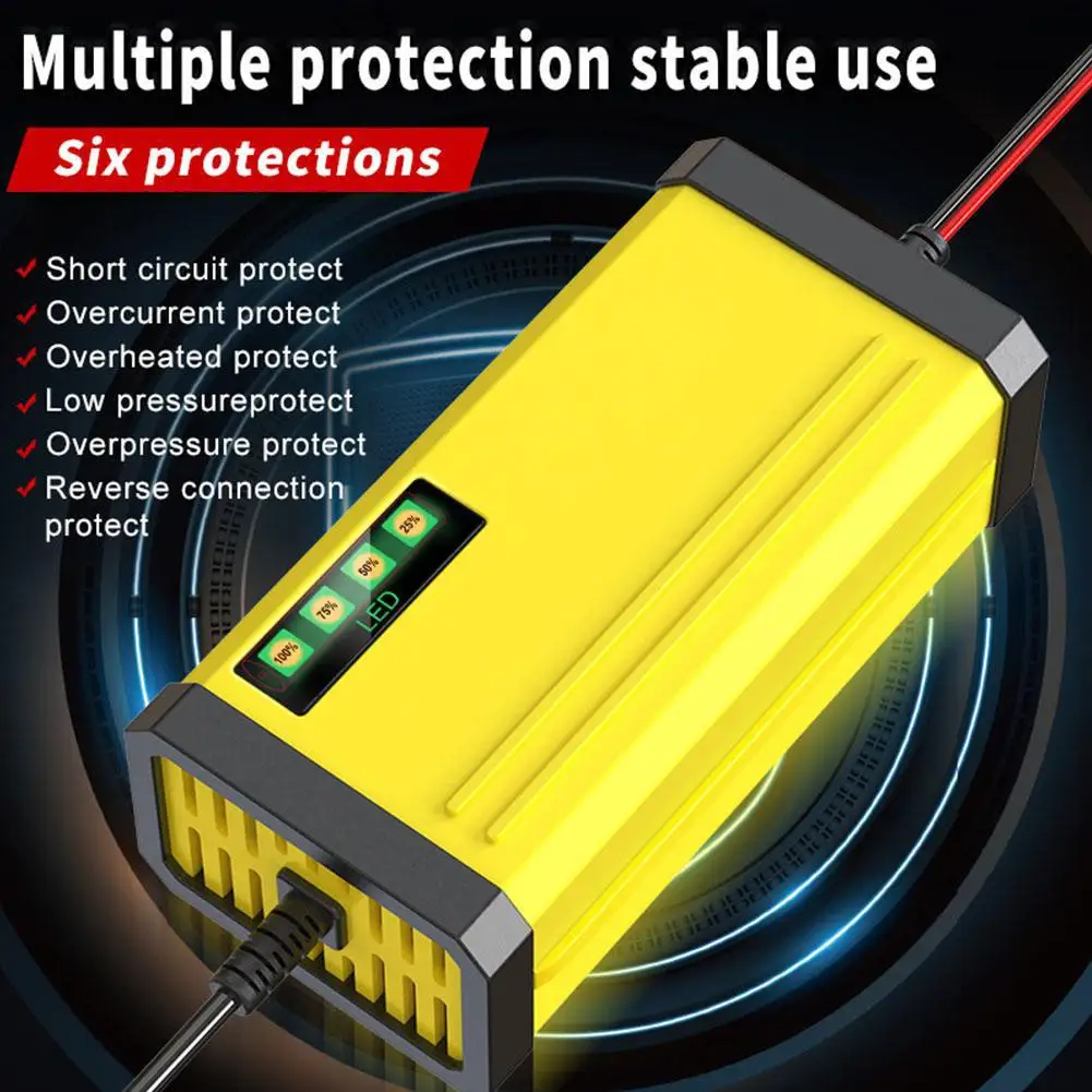 12V 2A Car Battery Charger Fast Charging Wet Dry-Lead LED Battery Truck Motorcycle Display Charger Acid Battery D5X3