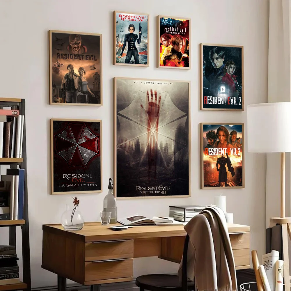 

Game R-RESIDENT EVIL Good Quality Prints And Posters Vintage Room Bar Cafe Decor Home Decor